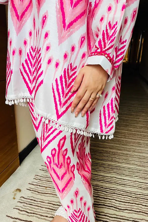 Ikkat Fusion Festive Kurta Set